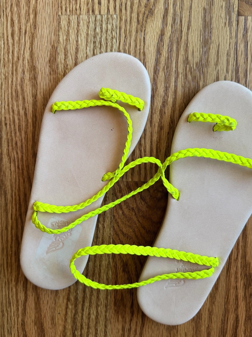 Ancient Greek Sandals Neon Yellow Braided Strap Women’s Sandals